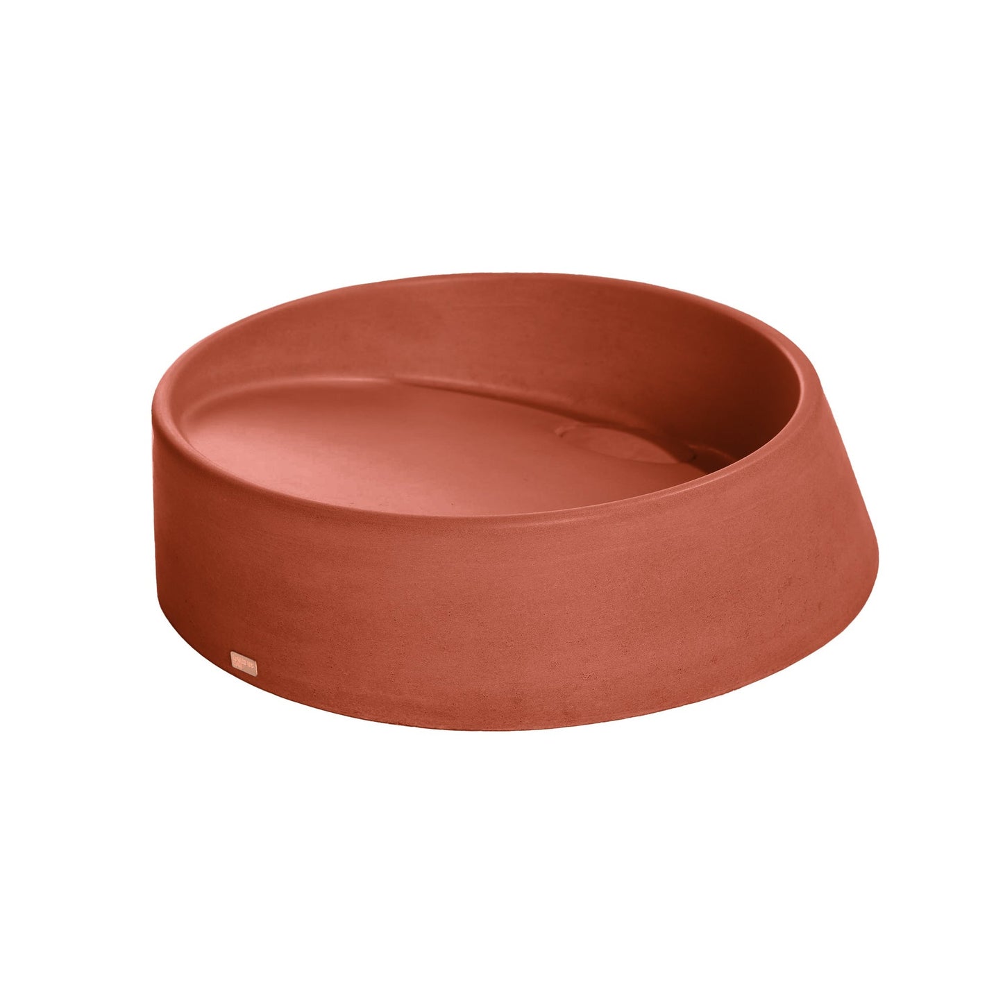 Konkretus Dal04 16" Terracota Red Top Mount Round Vessel Concrete Bathroom Sink