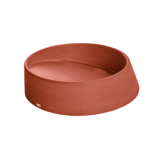 Konkretus Dal04 16" Terracota Red Top Mount Round Vessel Concrete Bathroom Sink