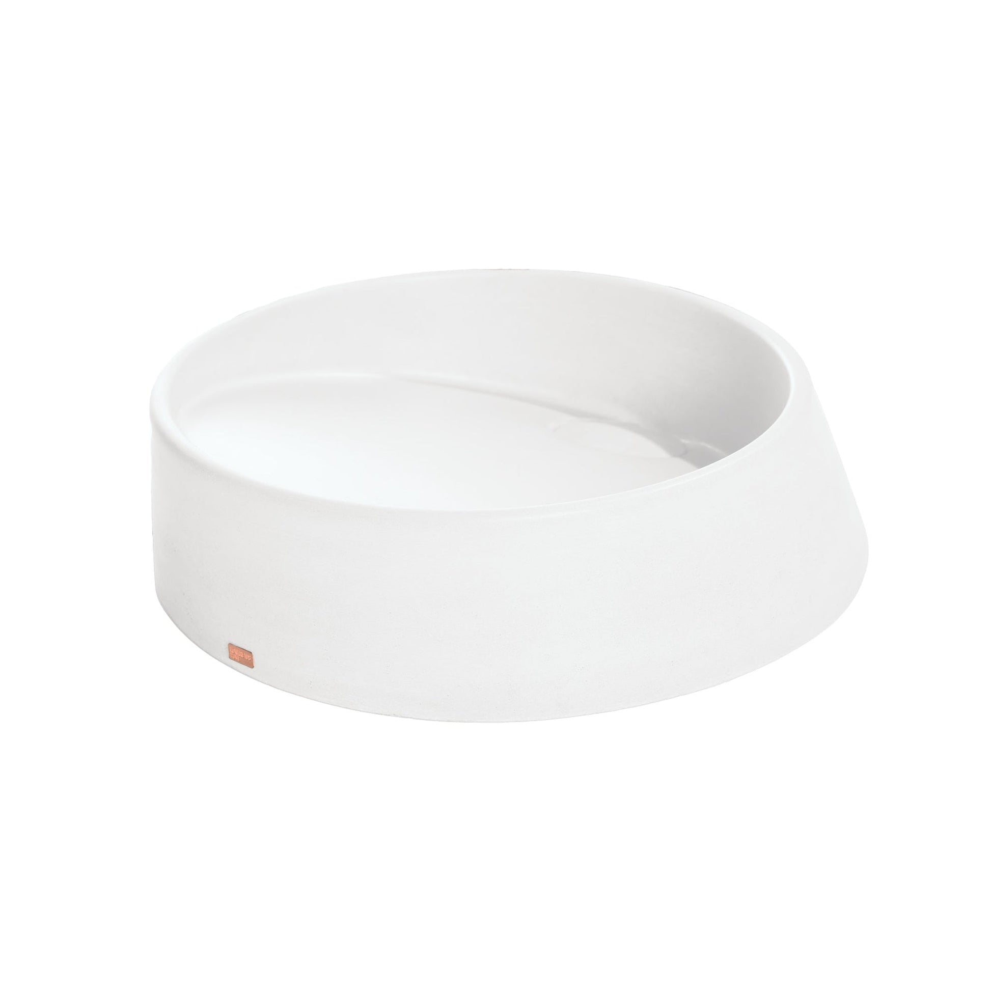 Konkretus Dal04 16" Tulum White Top Mount Round Vessel Concrete Bathroom Sink