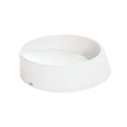 Konkretus Dal04 16" Tulum White Top Mount Round Vessel Concrete Bathroom Sink