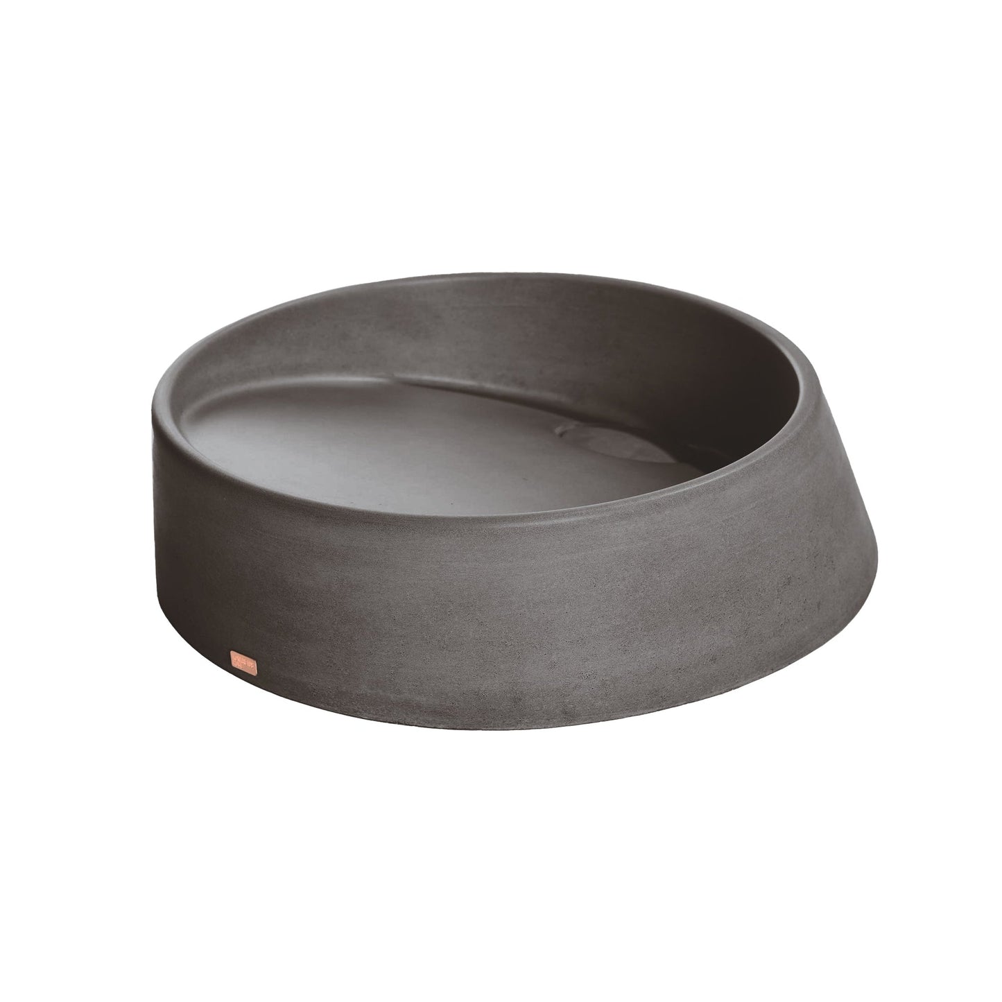 Konkretus Dal04 16" Volcanic Gray Top Mount Round Vessel Concrete Bathroom Sink