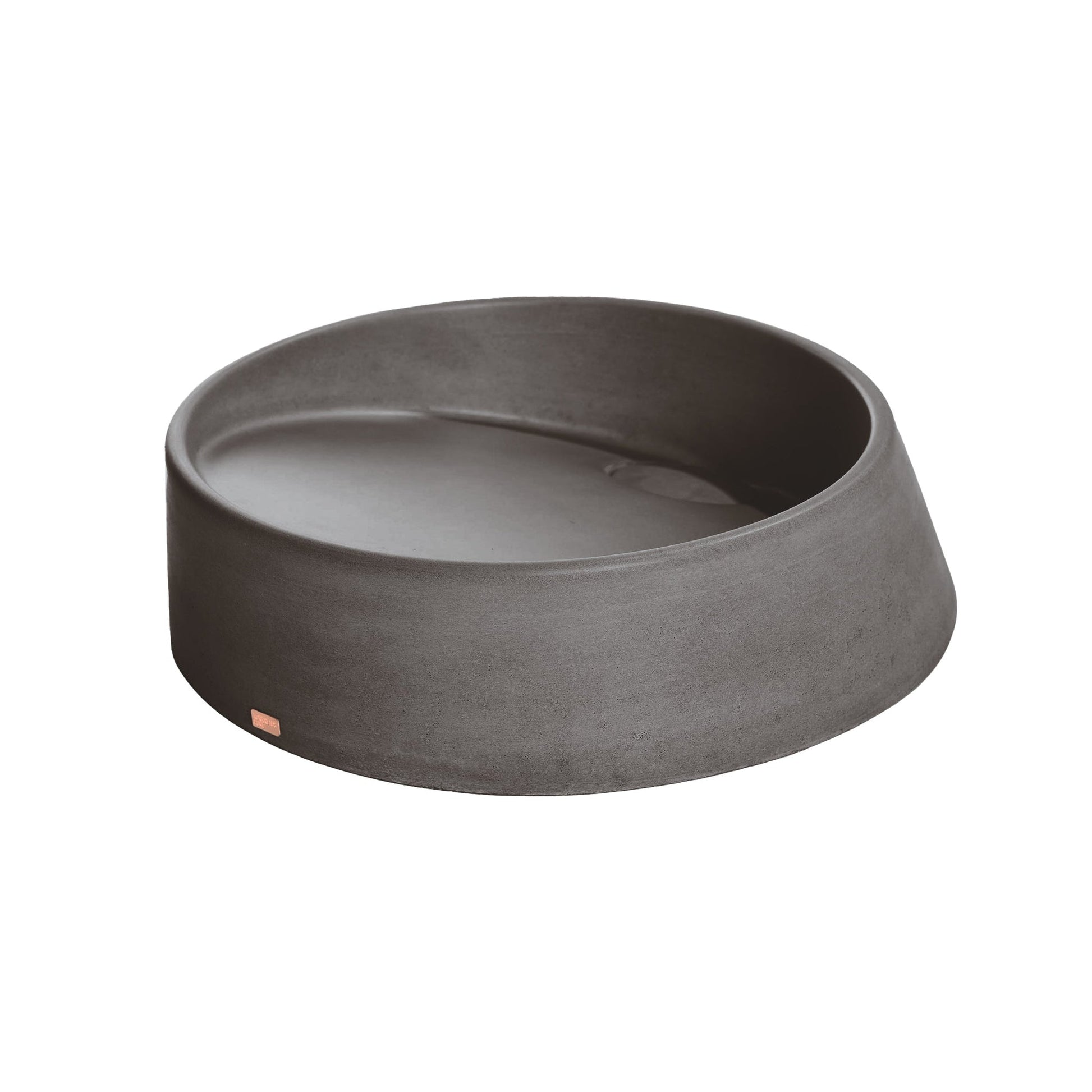 Konkretus Dal04 16" Volcanic Gray Top Mount Round Vessel Concrete Bathroom Sink