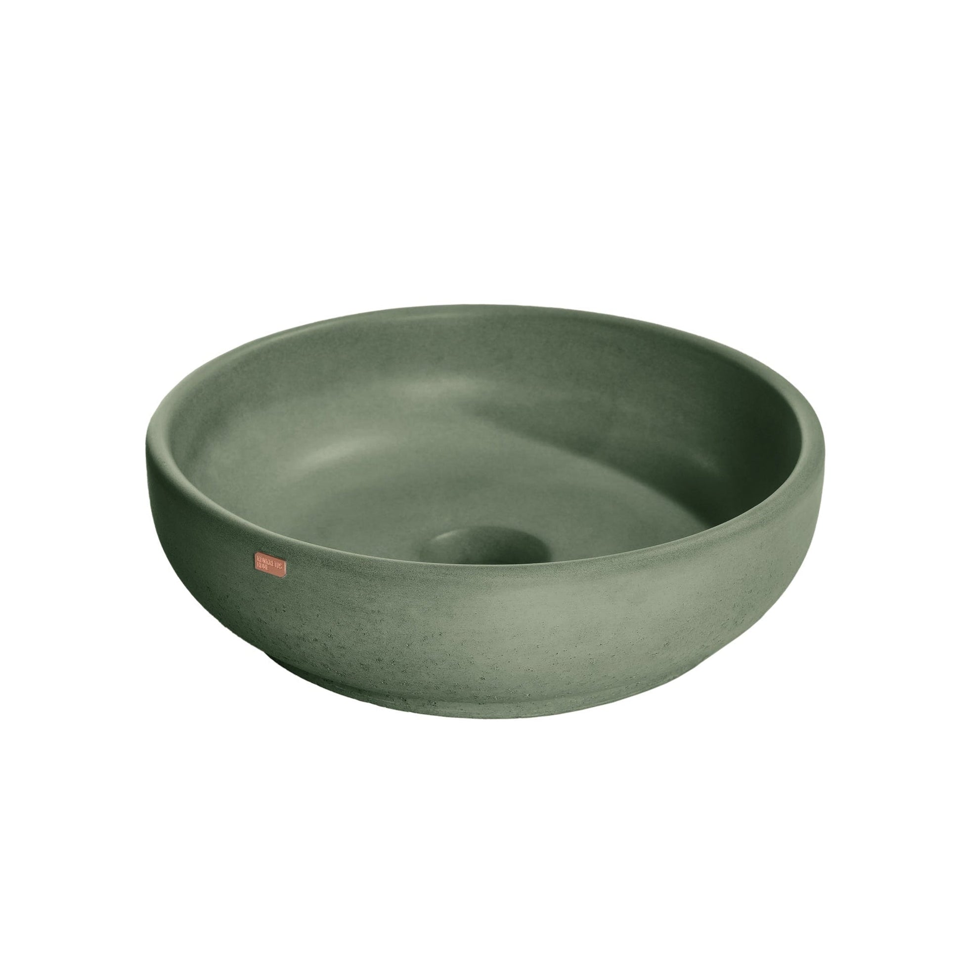 Konkretus Fladd02 15" Amazonic Green Top Mount Vessel Concrete Bathroom Sink