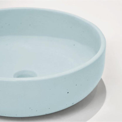 Konkretus Fladd02 15" Caribbean Blue Top Mount Vessel Concrete Bathroom Sink