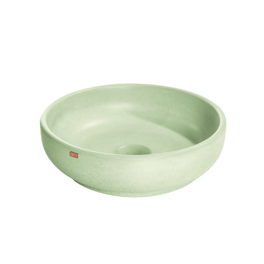 Konkretus Fladd02 15" Ceiba Green Top Mount Vessel Concrete Bathroom Sink