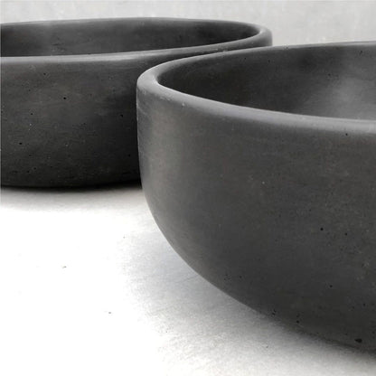 Konkretus Fladd02 15" Coal Black Top Mount Vessel Concrete Bathroom Sink