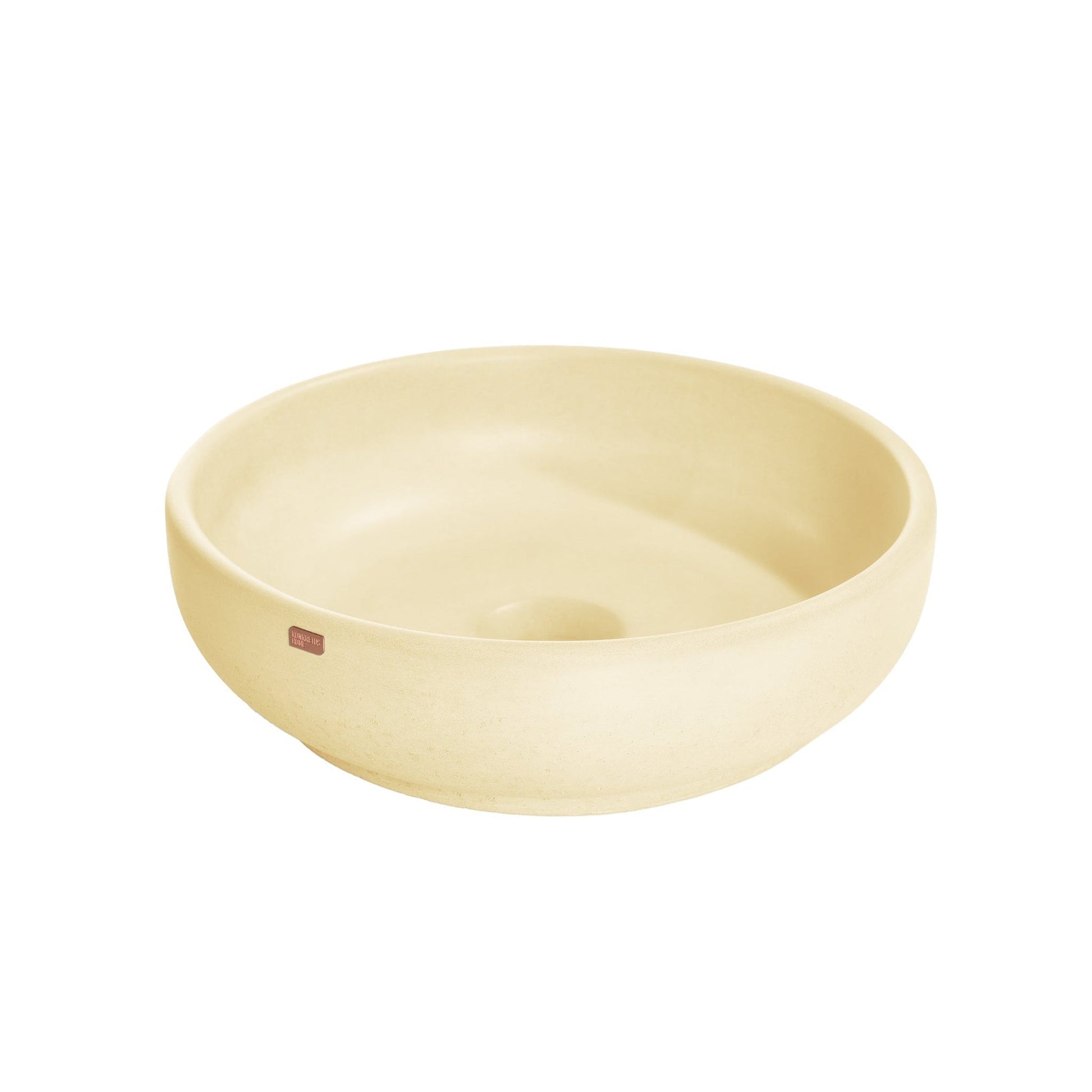 Konkretus Fladd02 15" Dune Yellow Top Mount Vessel Concrete Bathroom Sink