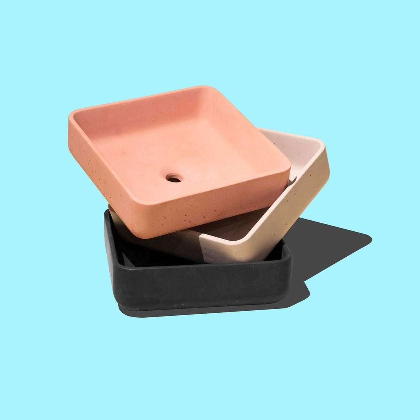 Konkretus Fladd03 15" Antilles Orange Top Mount Square Vessel Concrete Bathroom Sink