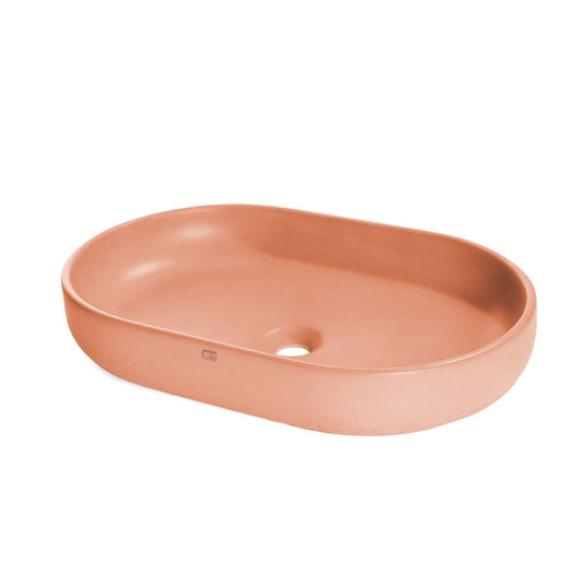 Konkretus Fladd04 22" Antilles Orange Top Mount Oval Vessel Concrete Bathroom Sink