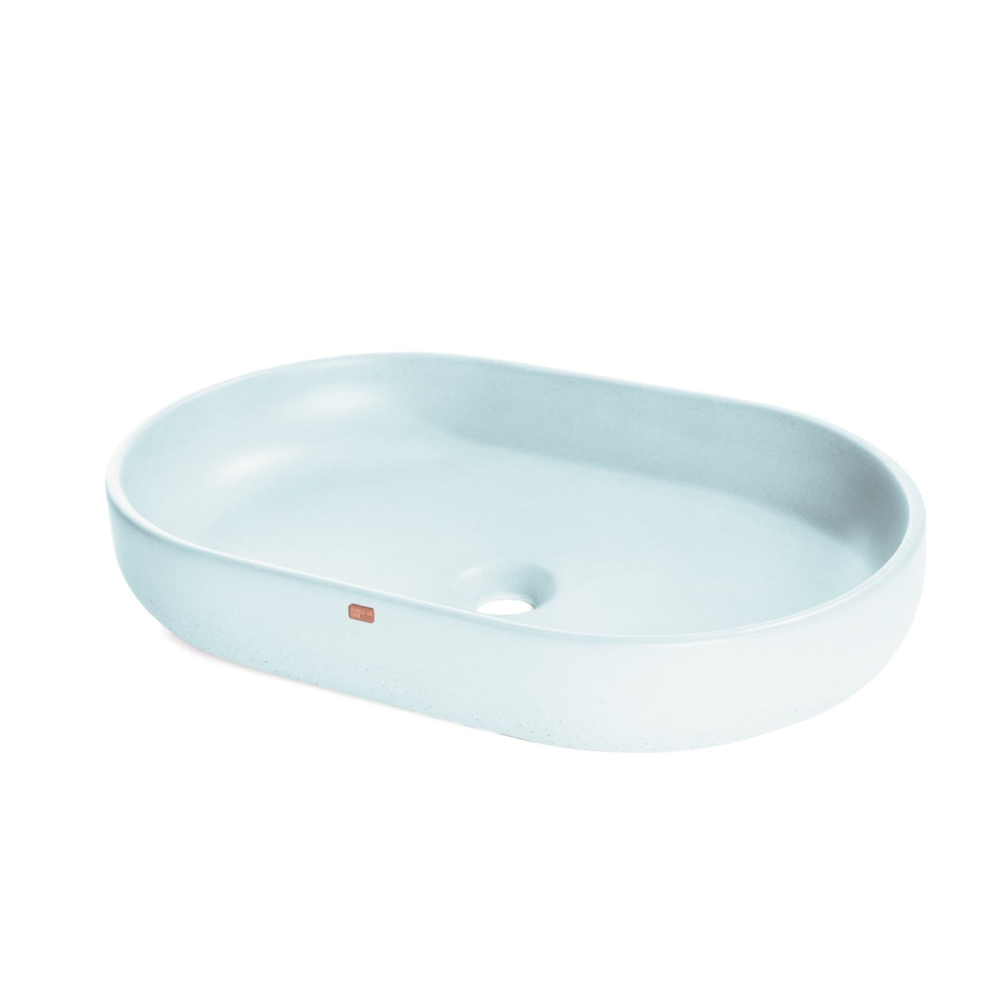 Konkretus Fladd04 22" Caribbean Blue Top Mount Oval Vessel Concrete Bathroom Sink