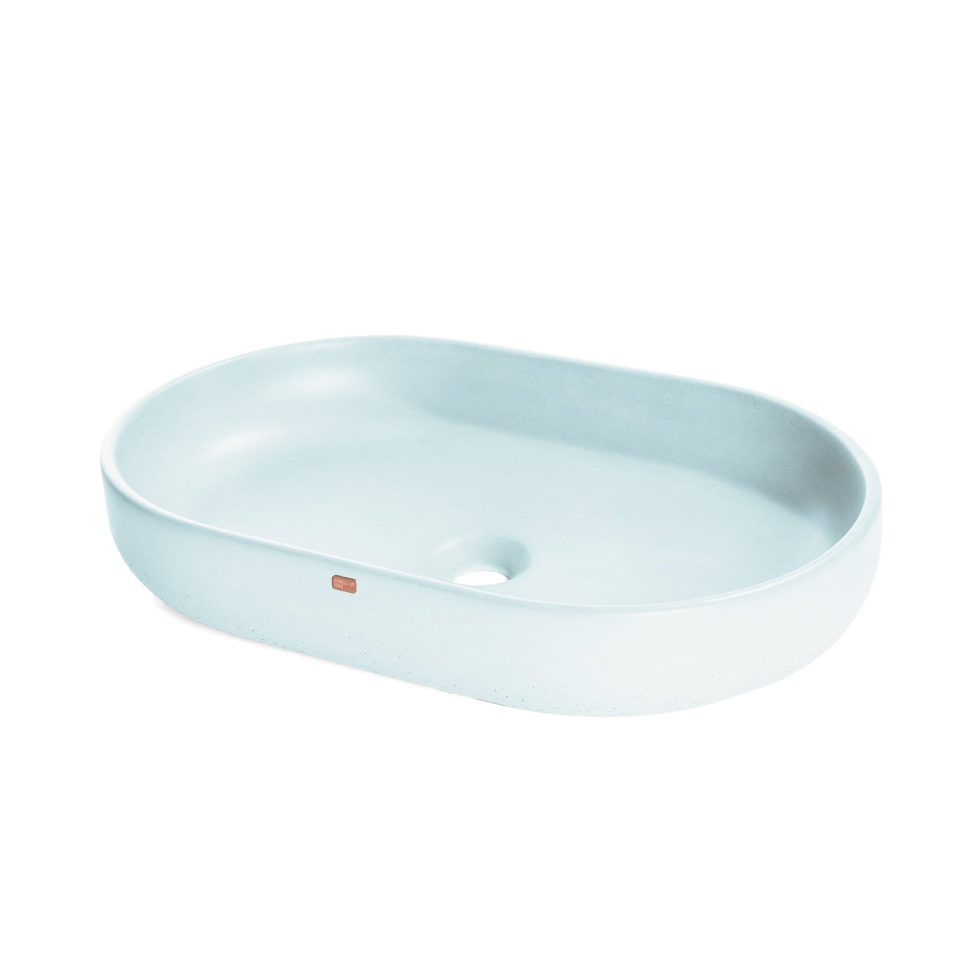 Konkretus Fladd04 22" Caribbean Blue Top Mount Oval Vessel Concrete Bathroom Sink