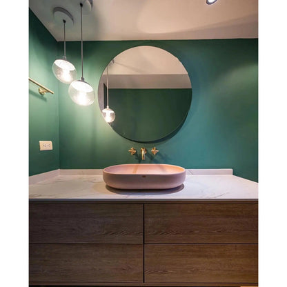 Konkretus Fladd04 22" Coral Light Red Top Mount Oval Vessel Concrete Bathroom Sink