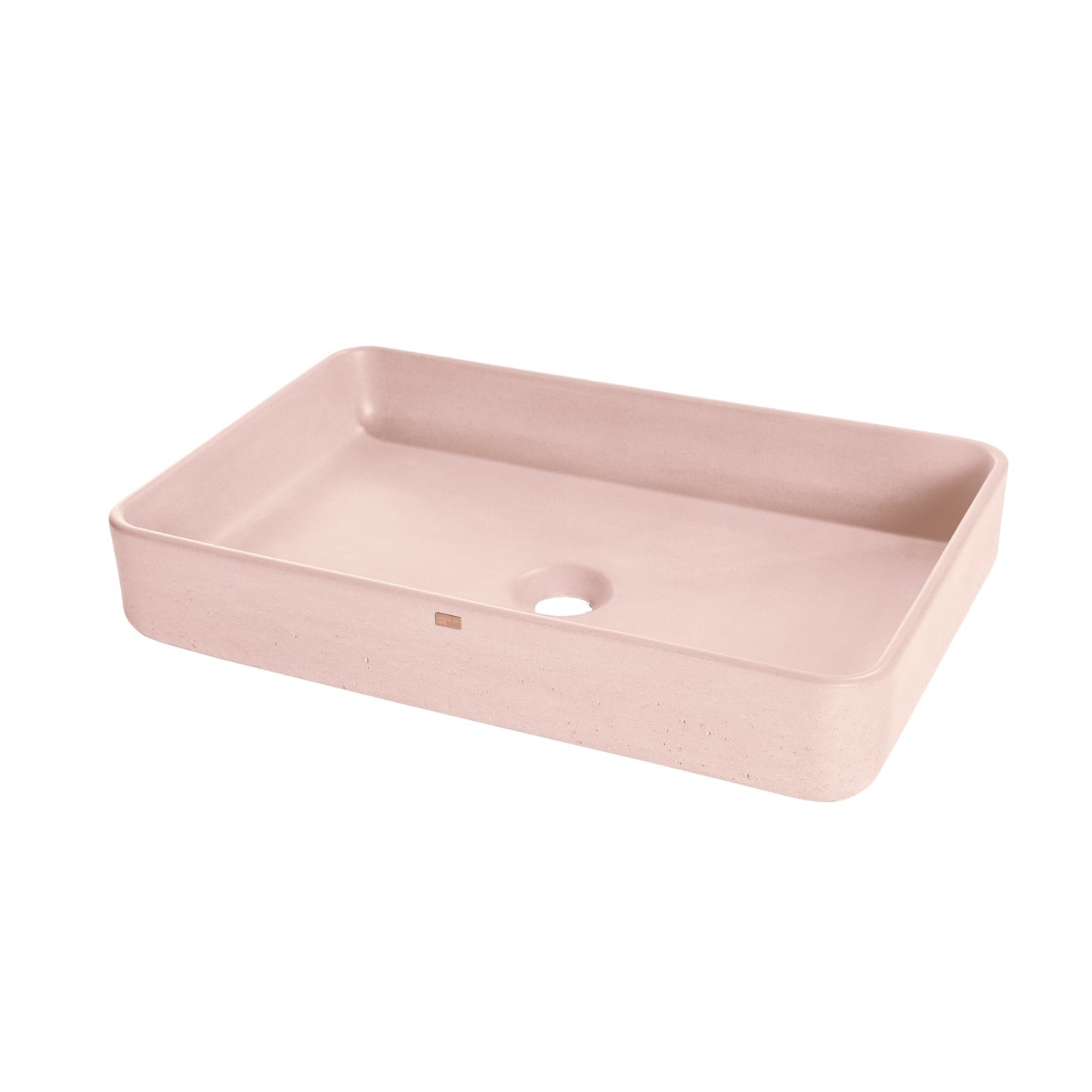 Konkretus Fladd05 22" Coral Light Red Top Mount Rectangular Vessel Concrete Bathroom Sink