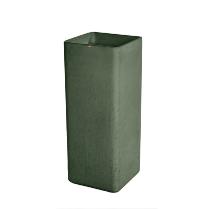 Konkretus Fladd06 15" Amazonic Green Square Pedestal Concrete Bathroom Sink