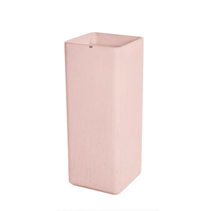 Konkretus Fladd06 15" Coral Light Red Square Pedestal Concrete Bathroom Sink