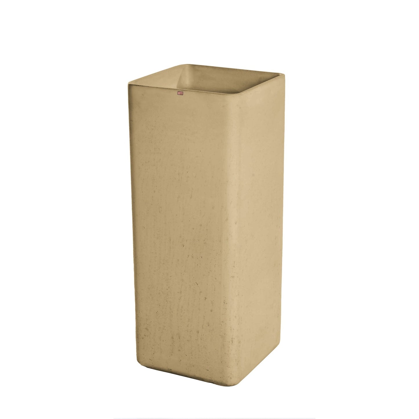 Konkretus Fladd06 15" Desert Brown Square Pedestal Concrete Bathroom Sink