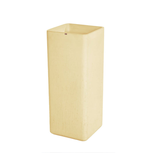 Konkretus Fladd06 15" Dune Yellow Square Pedestal Concrete Bathroom Sink