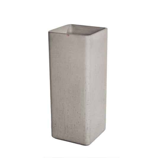 Konkretus Fladd06 15" Rain Gray Square Pedestal Concrete Bathroom Sink