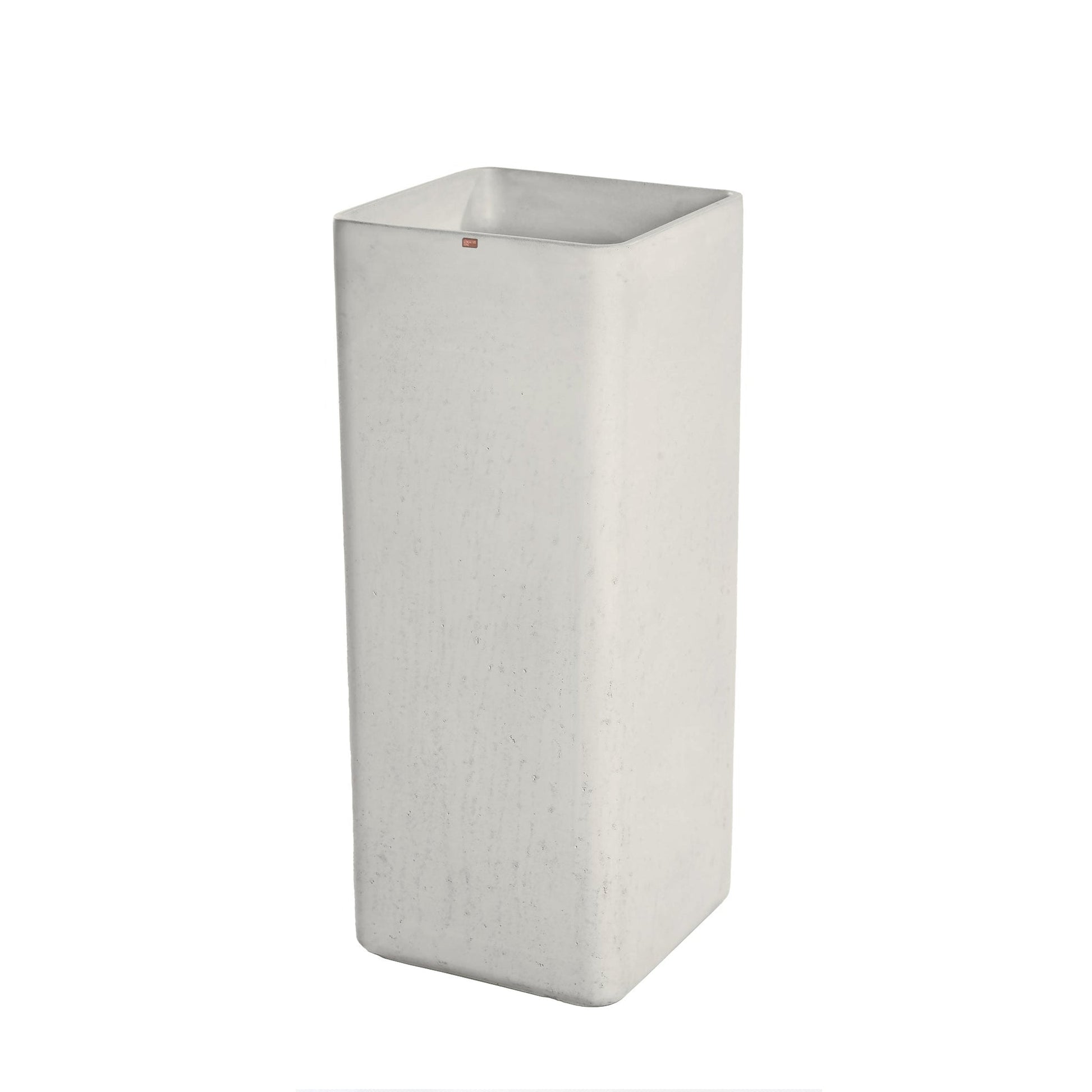 Konkretus Fladd06 15" Shadow Gray Square Pedestal Concrete Bathroom Sink