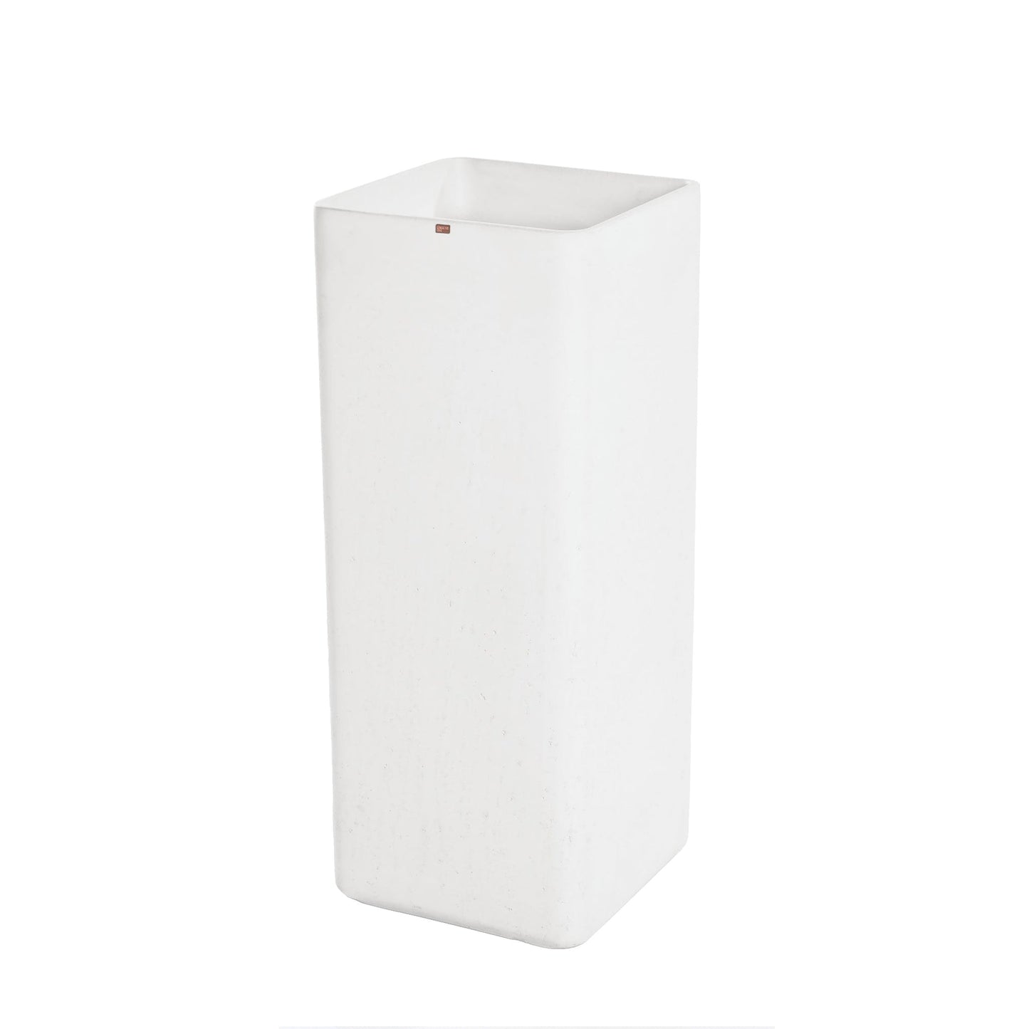 Konkretus Fladd06 15" Tulum White Square Pedestal Concrete Bathroom Sink