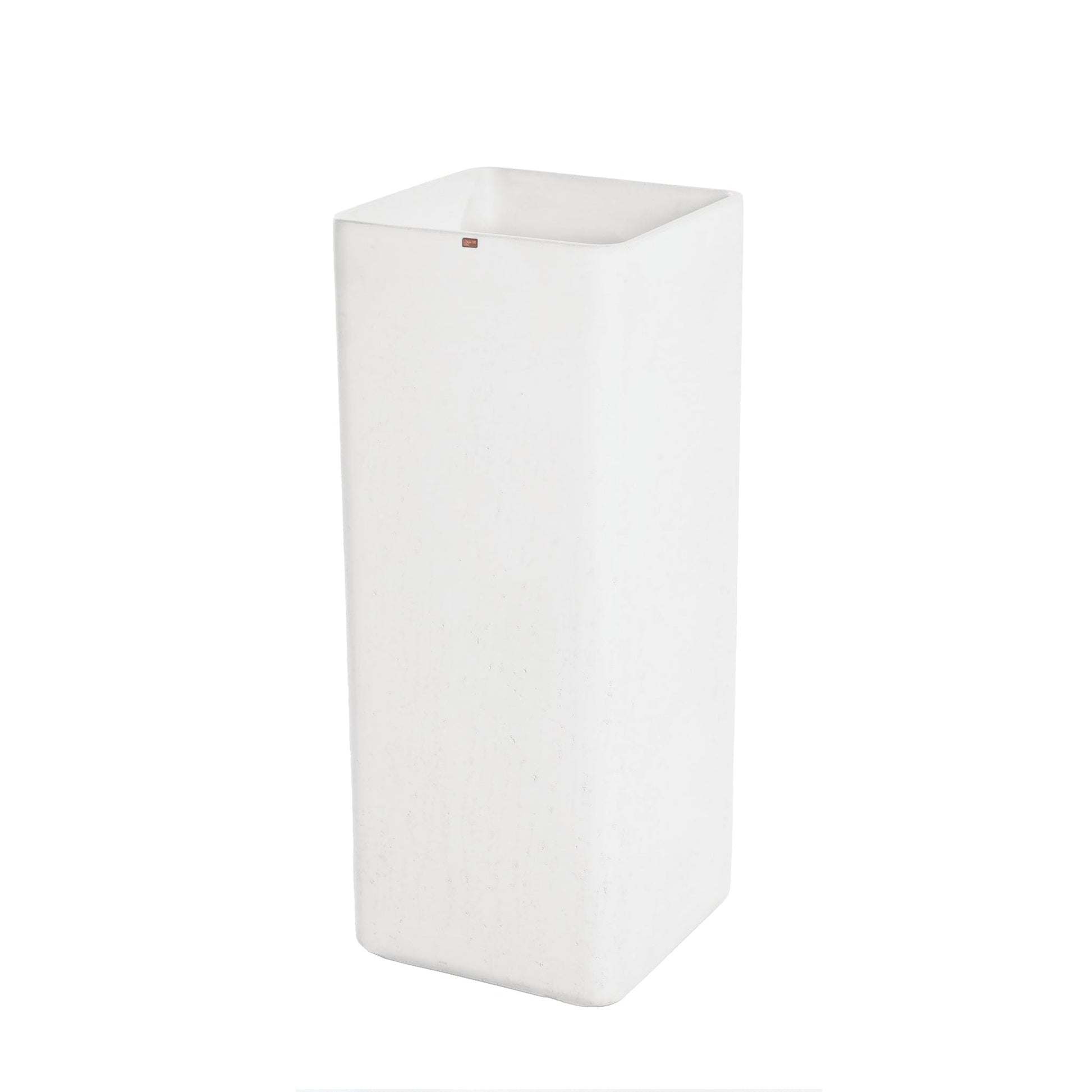 Konkretus Fladd06 15" Tulum White Square Pedestal Concrete Bathroom Sink