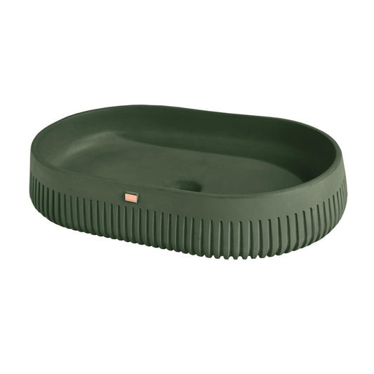 Konkretus Papua02 22" Amazonic Green Top Mount Vessel Concrete Bathroom Sink