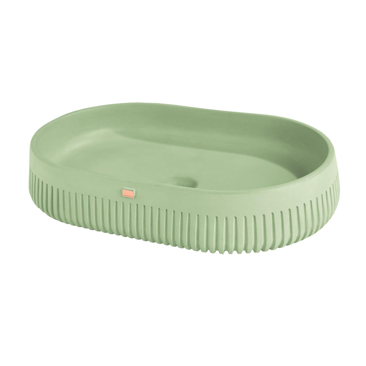 Konkretus Papua02 22" Ceiba Green Top Mount Vessel Concrete Bathroom Sink