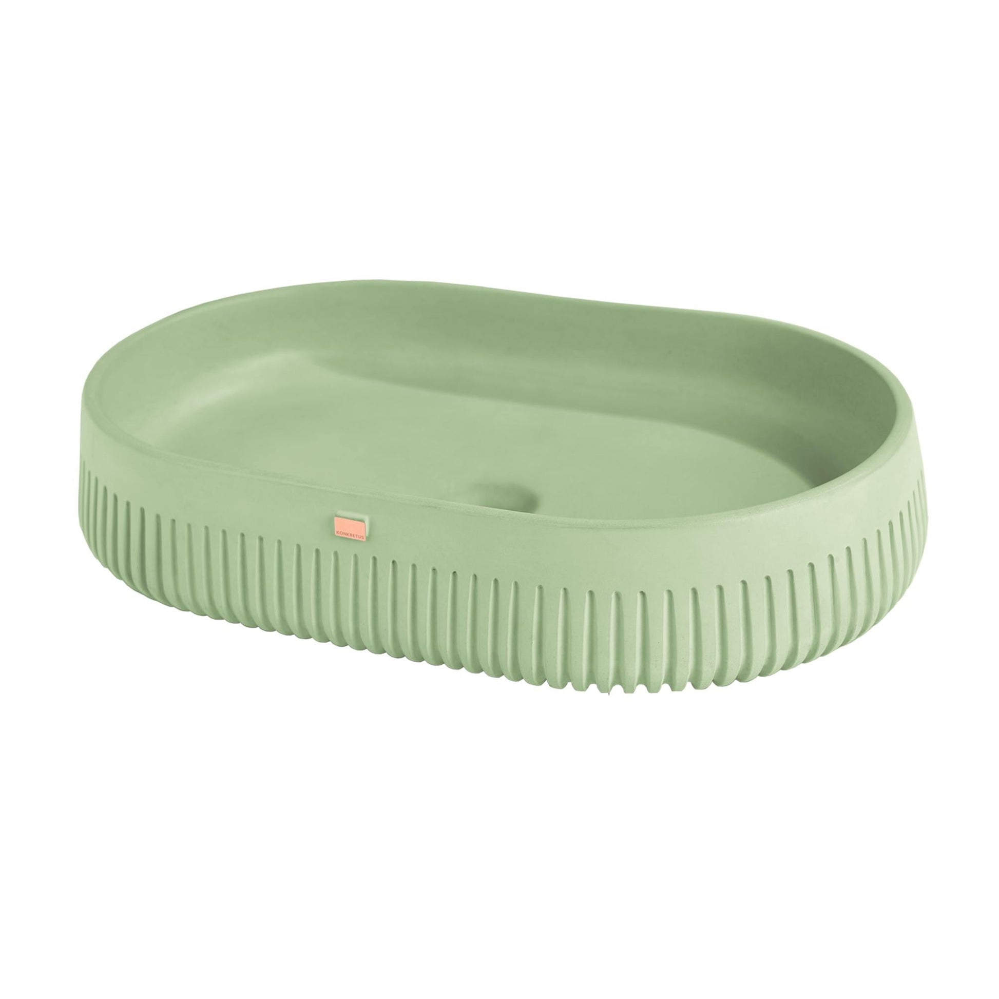 Konkretus Papua02 22" Ceiba Green Top Mount Vessel Concrete Bathroom Sink