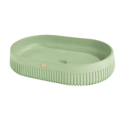 Konkretus Papua02 22" Ceiba Green Top Mount Vessel Concrete Bathroom Sink