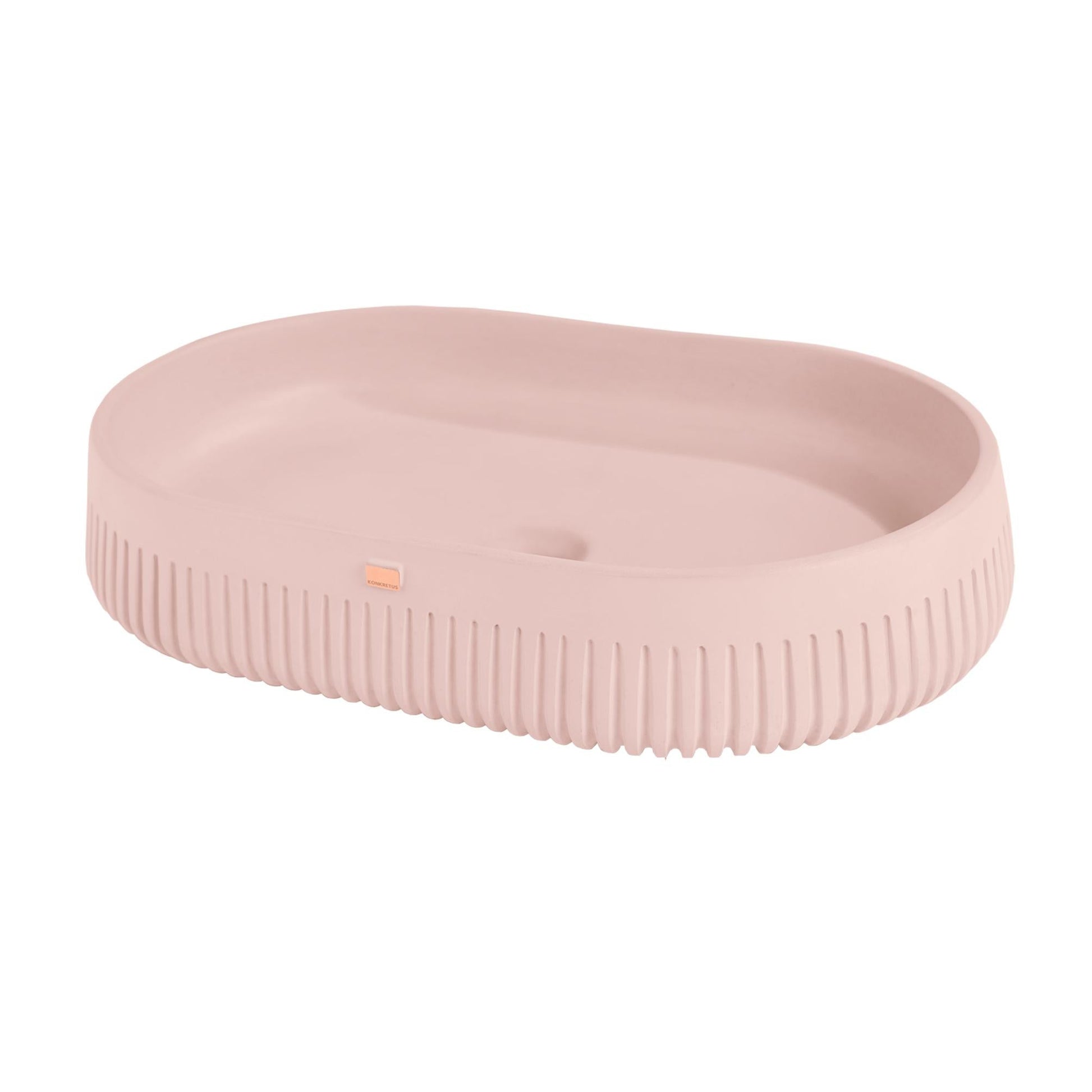 Konkretus Papua02 22" Coral Light Red Top Mount Vessel Concrete Bathroom Sink