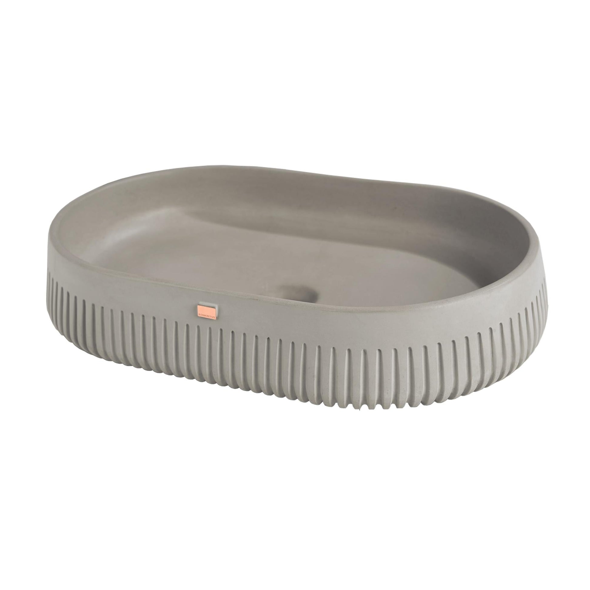 Konkretus Papua02 22" Rain Gray Top Mount Vessel Concrete Bathroom Sink