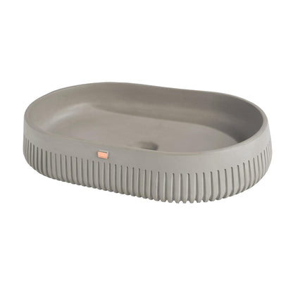 Konkretus Papua02 22" Rain Gray Top Mount Vessel Concrete Bathroom Sink