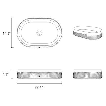 Konkretus Papua02 22" Tulum White Top Mount Vessel Concrete Bathroom Sink