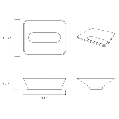 Konkretus Pondok01 14" Amazonic Green Top Mount Rectangular Vessel Concrete Bathroom Sink