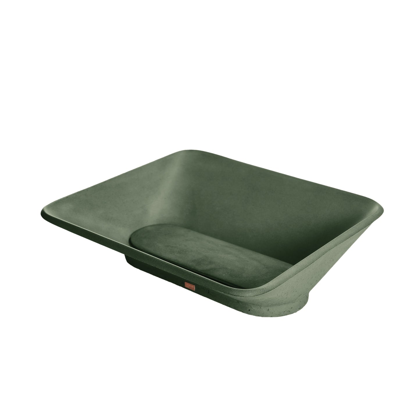 Konkretus Pondok01 14" Amazonic Green Top Mount Rectangular Vessel Concrete Bathroom Sink