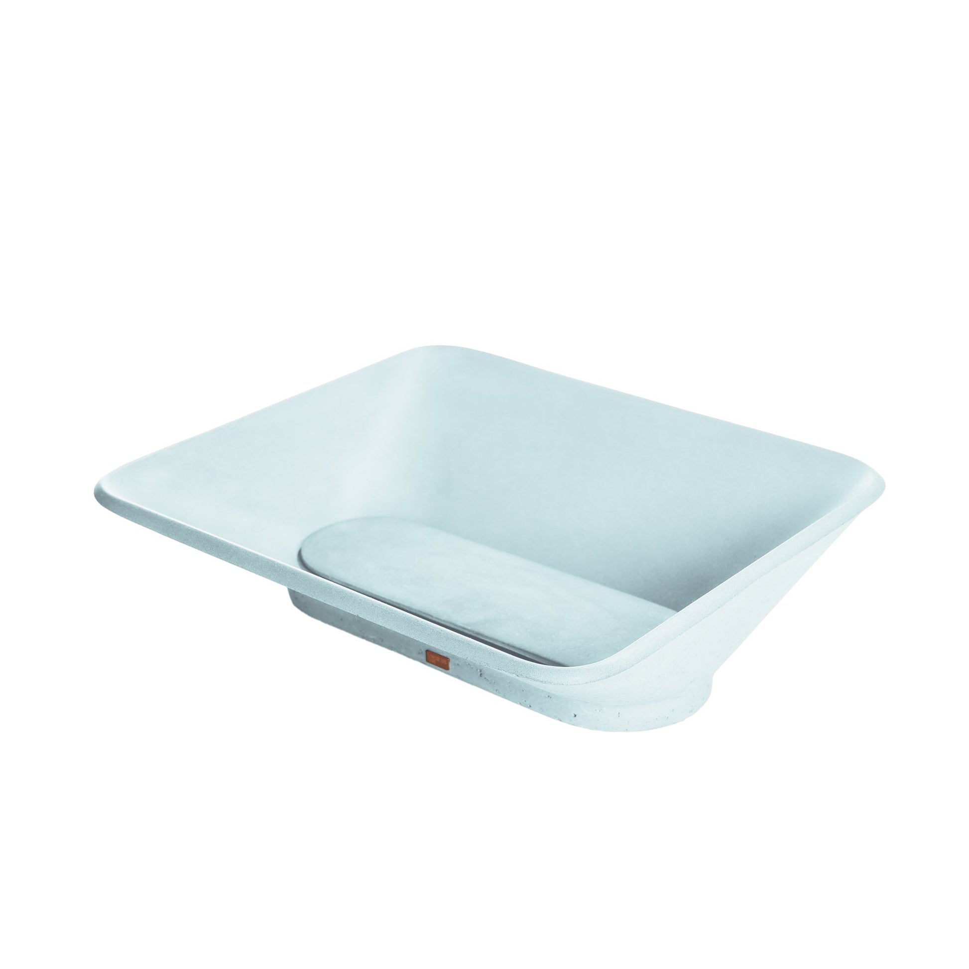 Konkretus Pondok01 14" Caribbean Blue Top Mount Rectangular Vessel Concrete Bathroom Sink