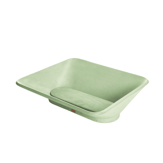 Konkretus Pondok01 14" Ceiba Green Top Mount Rectangular Vessel Concrete Bathroom Sink