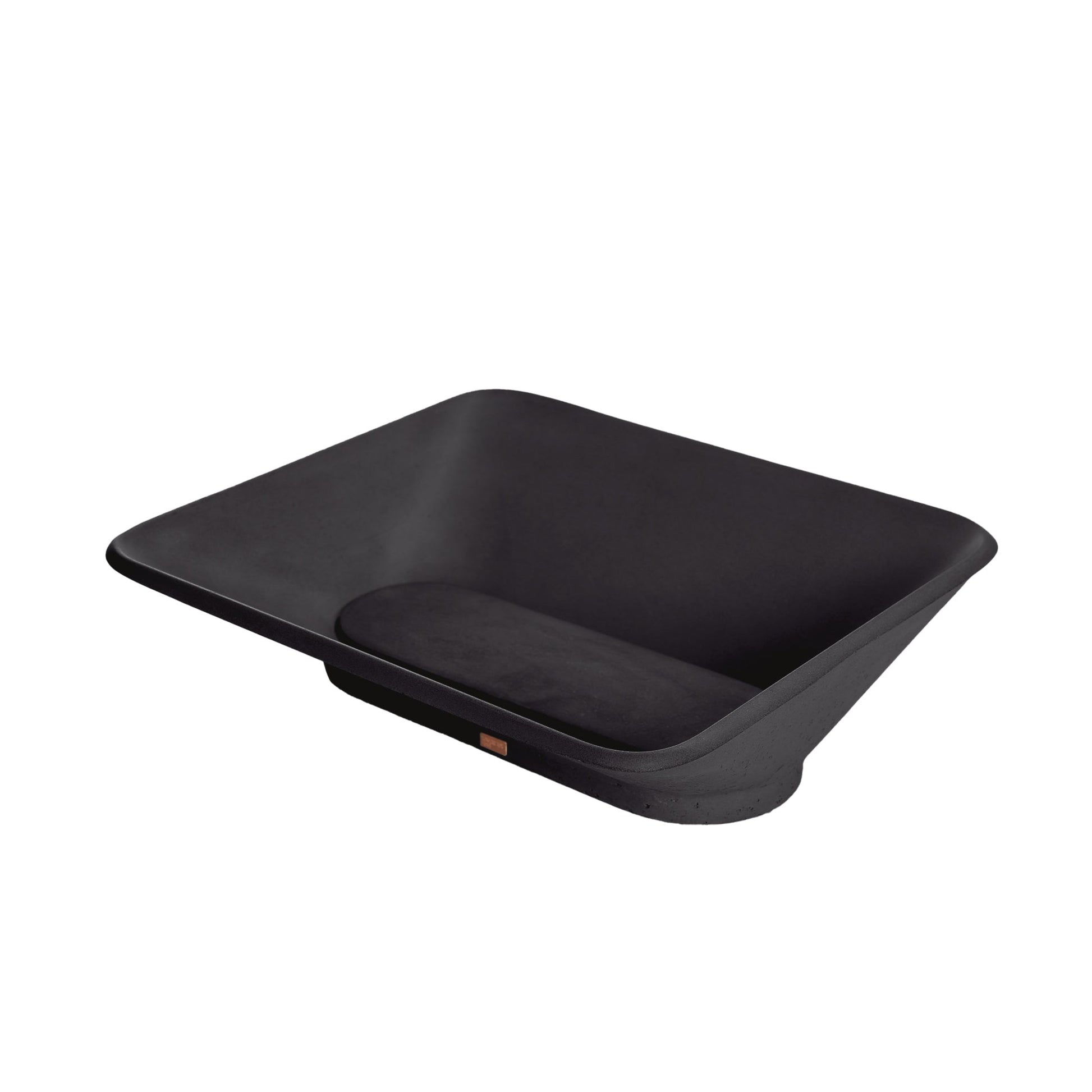 Konkretus Pondok01 14" Coal Black Top Mount Rectangular Vessel Concrete Bathroom Sink