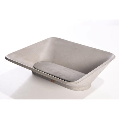 Konkretus Pondok01 14" Rain Gray Top Mount Rectangular Vessel Concrete Bathroom Sink