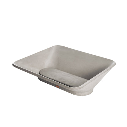 Konkretus Pondok01 14" Rain Gray Top Mount Rectangular Vessel Concrete Bathroom Sink