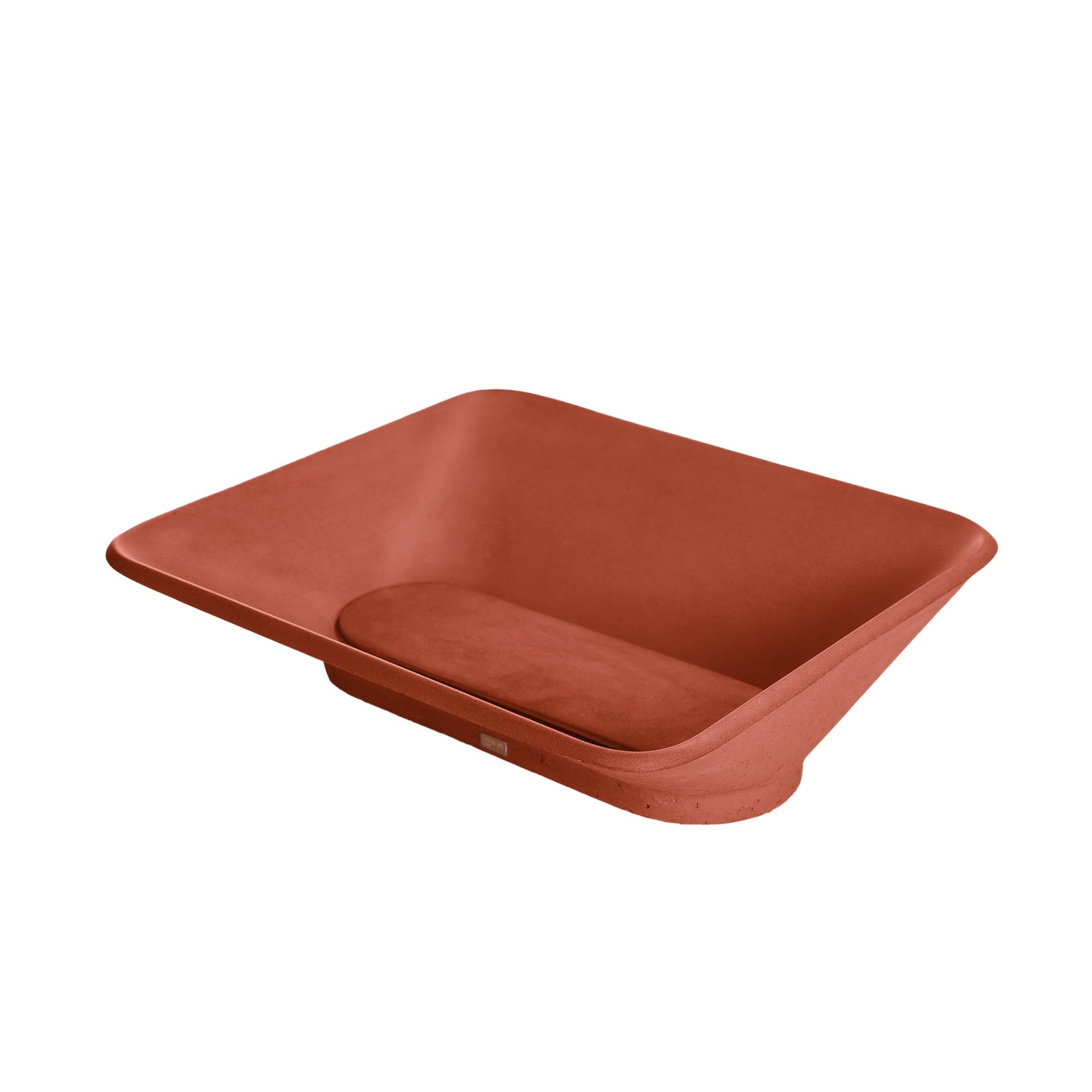 Konkretus Pondok01 14" Terracotta Red Top Mount Rectangular Vessel Concrete Bathroom Sink