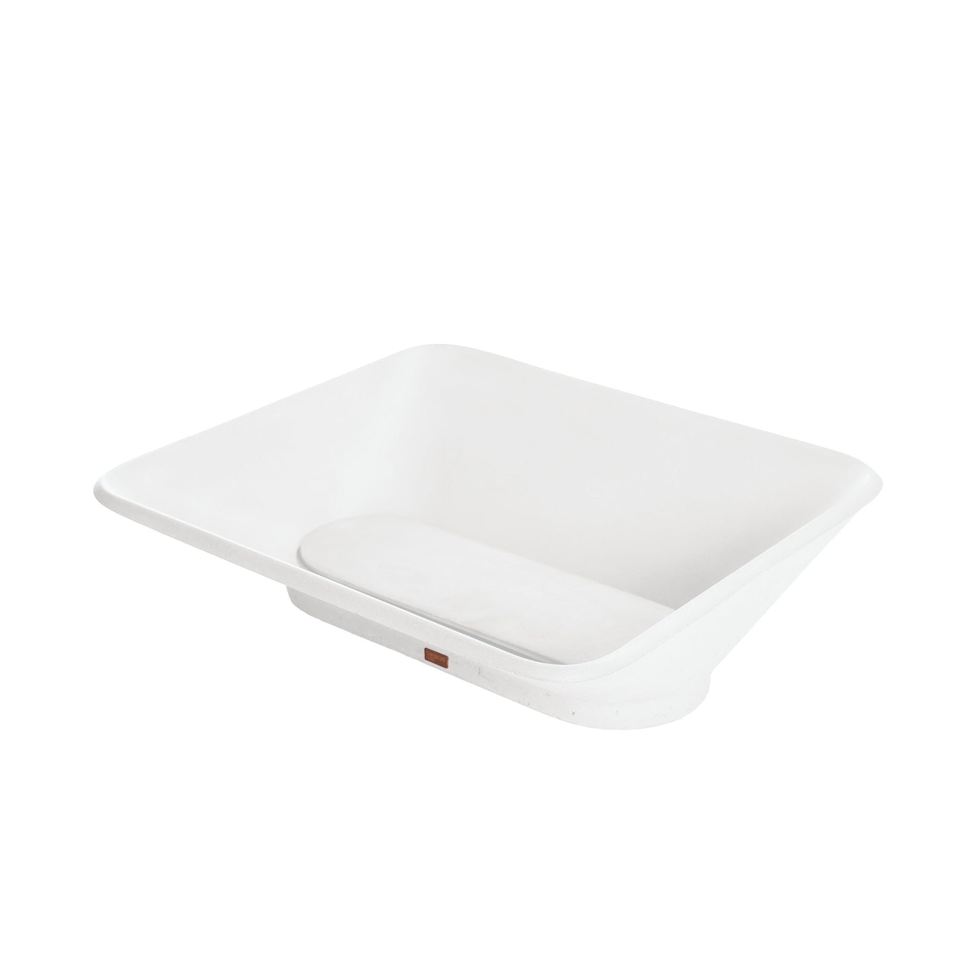 Konkretus Pondok01 14" Tulum White Top Mount Rectangular Vessel Concrete Bathroom Sink