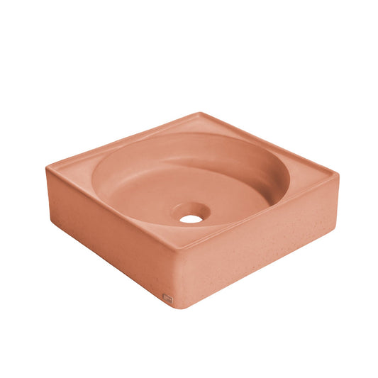 Konkretus Selv01 15" Antilles Orange Top Mount Square Vessel Concrete Bathroom Sink