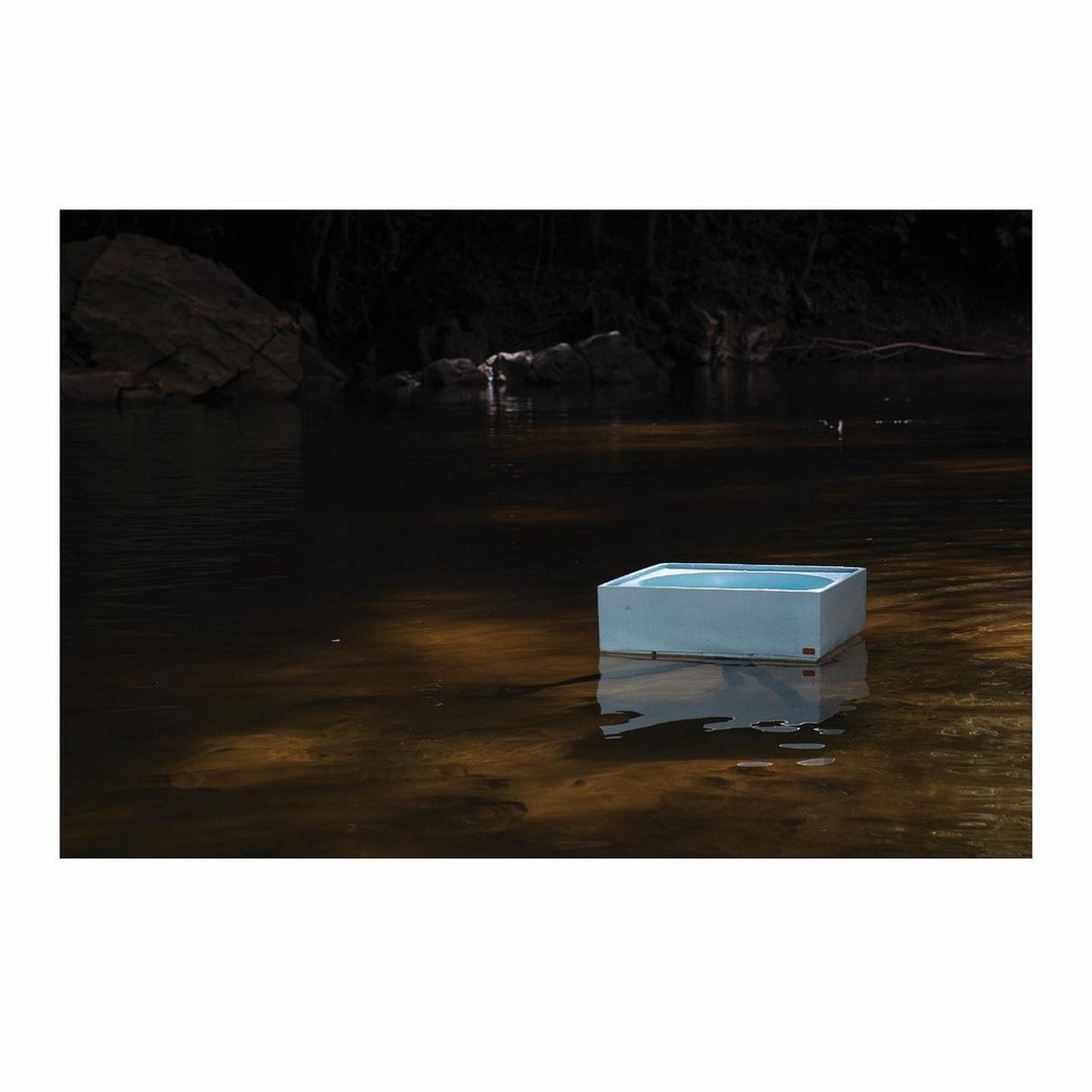 Konkretus Selv01 15" Caribbean Blue Top Mount Square Vessel Concrete Bathroom Sink