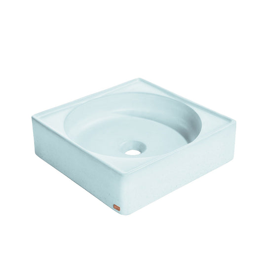 Konkretus Selv01 15" Caribbean Blue Top Mount Square Vessel Concrete Bathroom Sink