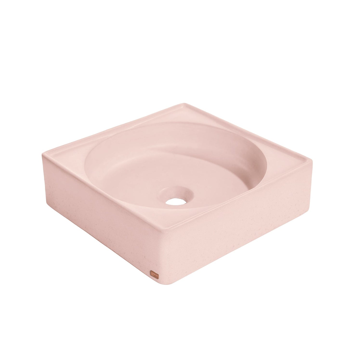 Konkretus Selv01 15" Coral Light Red Top Mount Square Vessel Concrete Bathroom Sink