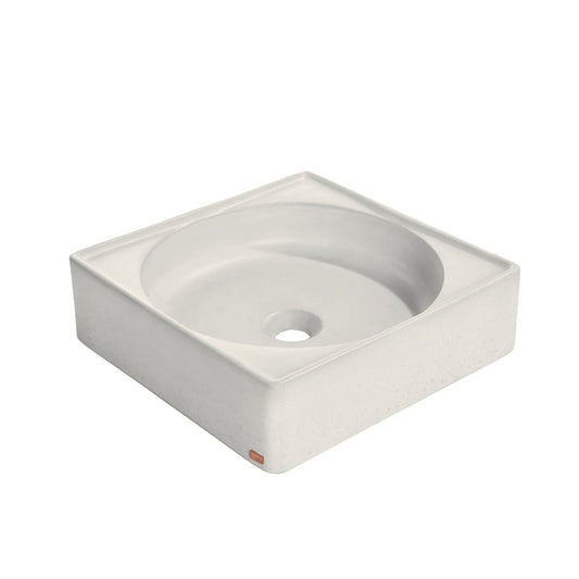 Konkretus Selv01 15" Shadow Gray Top Mount Square Vessel Concrete Bathroom Sink