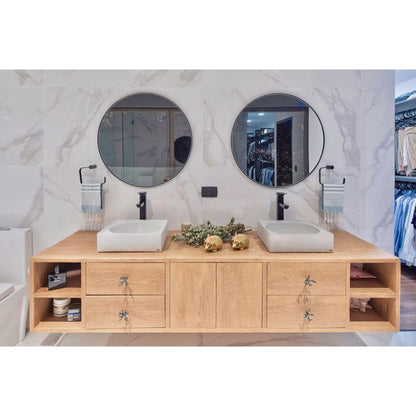 Konkretus Selv01 15" Tulum White Top Mount Square Vessel Concrete Bathroom Sink