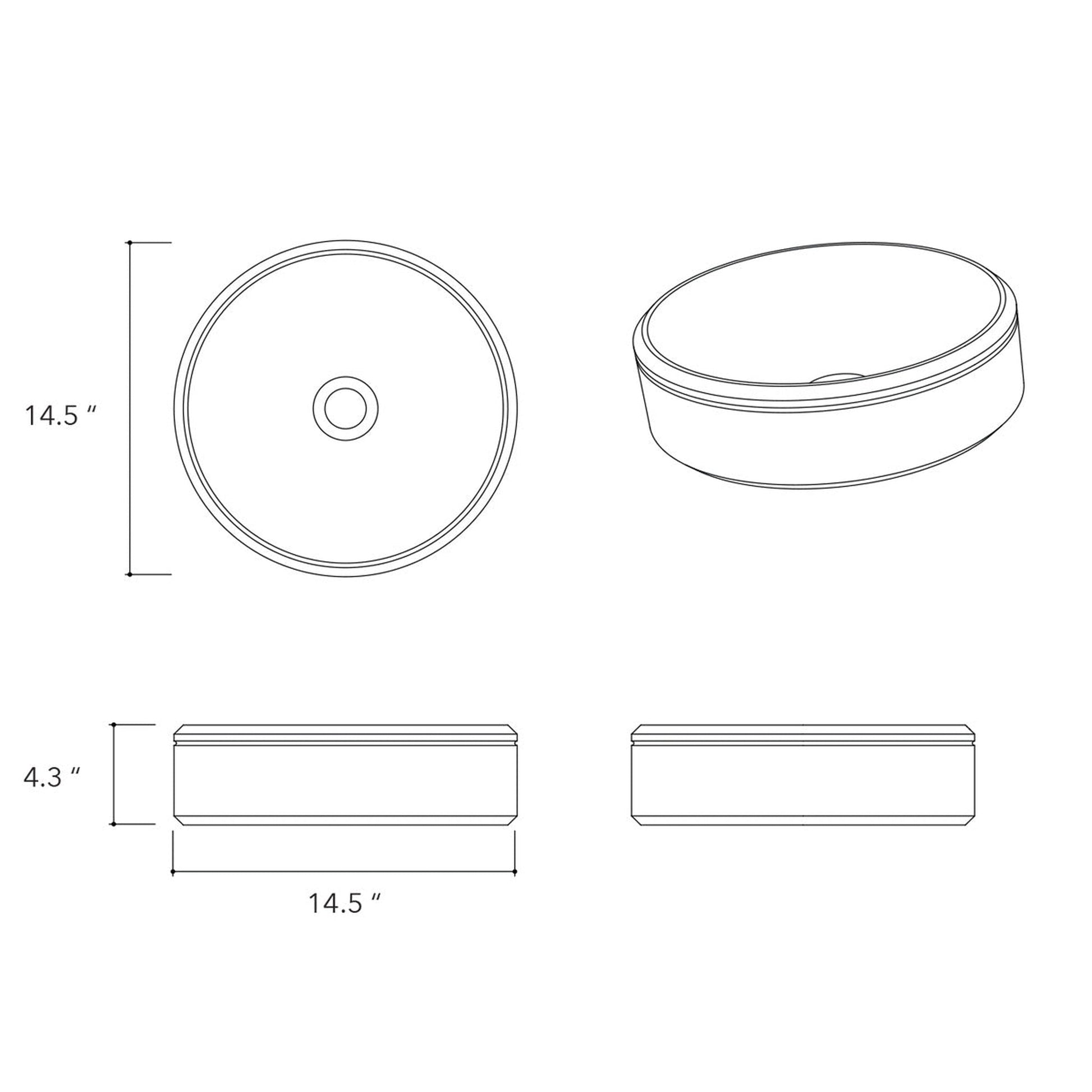 Konkretus Ubud01 15" Amazonic Green Top Mount Round Vessel Concrete Bathroom Sink