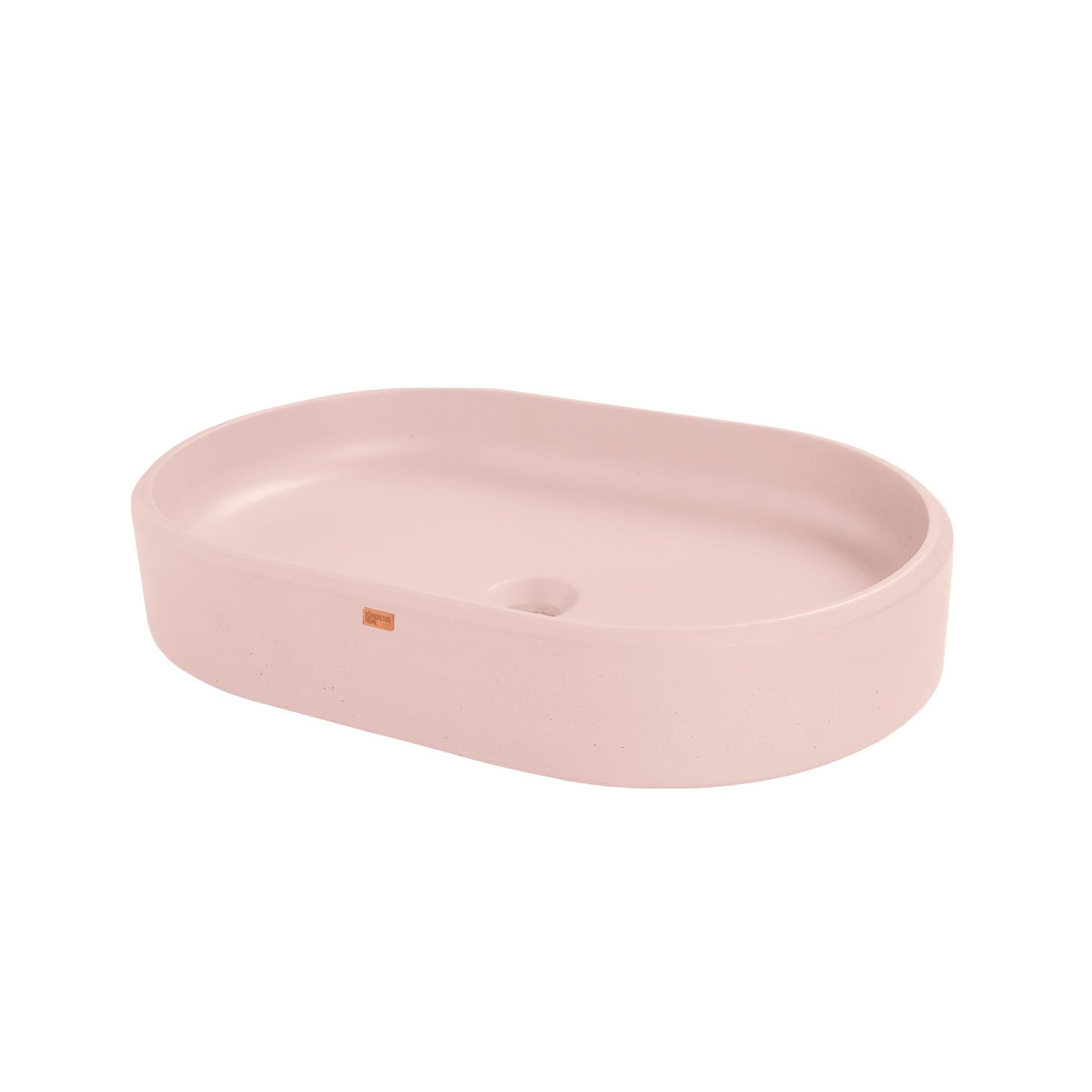 Konkretus Ubud02 22" Coral Light Red Top Mount Oval Vessel Concrete Bathroom Sink